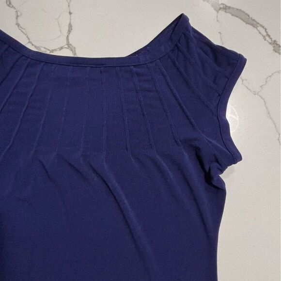 The Limited | Navy Blue Women’s Stretch Polyester Pleated Sleeveless Blouse XS - Picture 9 of 13